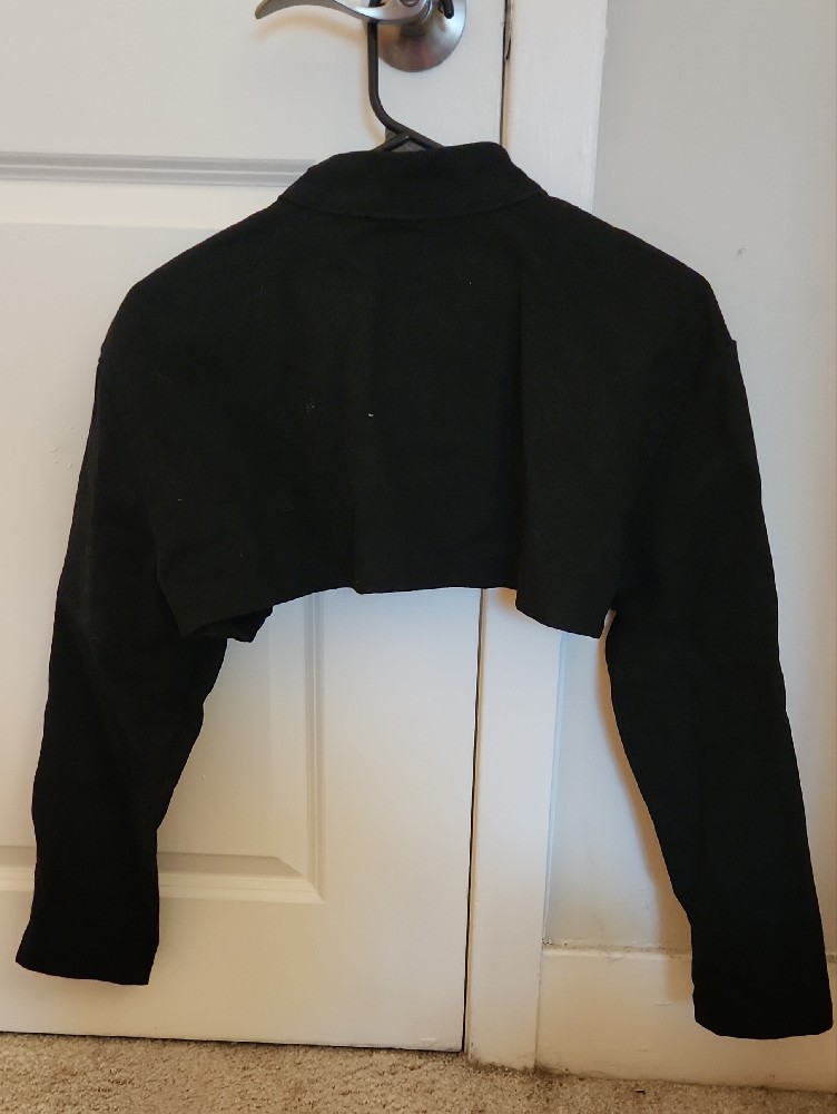 Black Cropped Zip-Front Women's Jacket — image 2 of 2